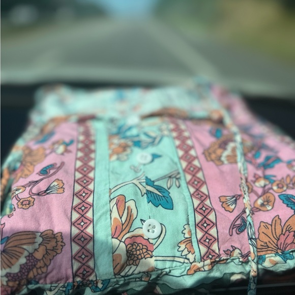 Cute boho top blue print - Picture 2 of 8